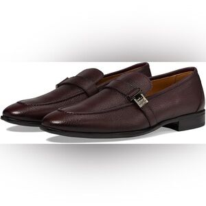 NIB Bruno Magli Men's Arlo Leather Loafer, Brown Tumbled Size 10.5